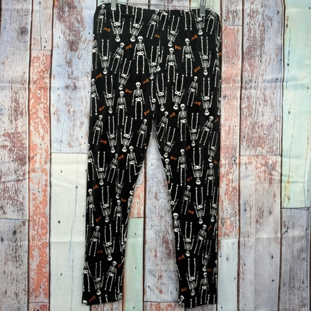 Halloween Boo‎ Skeltons Women's XXL Lounge Comfy PJ's Pants Black White